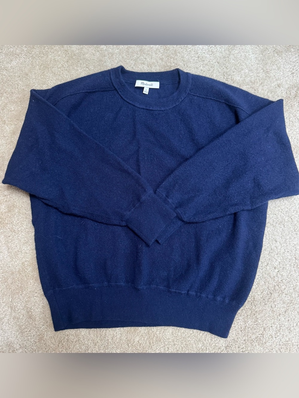 Madewell Merino Wool Women’s Sz S Navy Crewneck Sweater